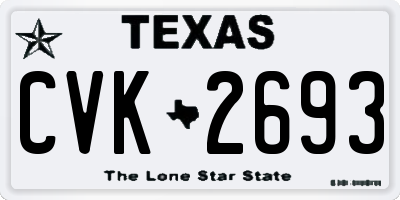 TX license plate CVK2693