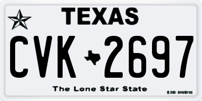 TX license plate CVK2697