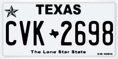 TX license plate CVK2698