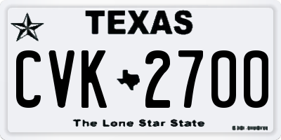 TX license plate CVK2700