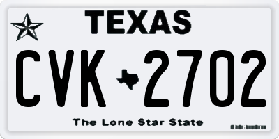 TX license plate CVK2702