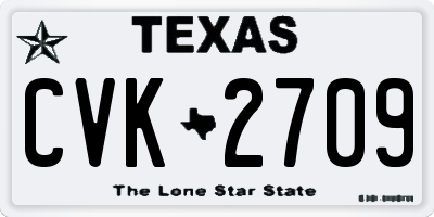 TX license plate CVK2709