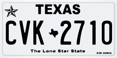 TX license plate CVK2710