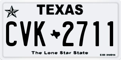 TX license plate CVK2711