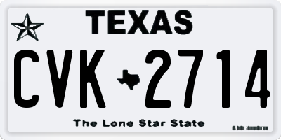 TX license plate CVK2714