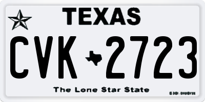 TX license plate CVK2723