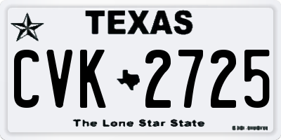 TX license plate CVK2725