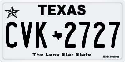 TX license plate CVK2727