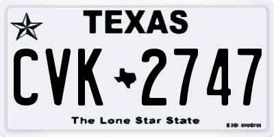 TX license plate CVK2747