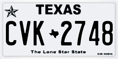 TX license plate CVK2748
