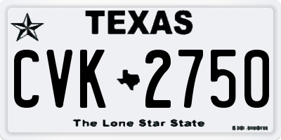 TX license plate CVK2750