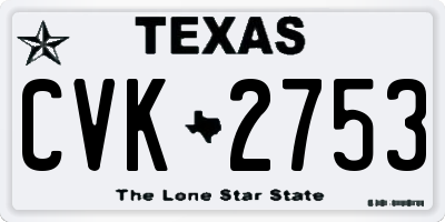 TX license plate CVK2753