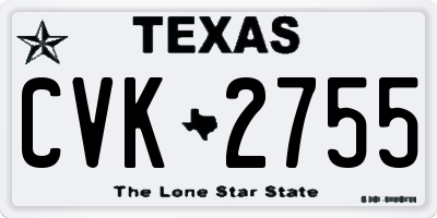 TX license plate CVK2755