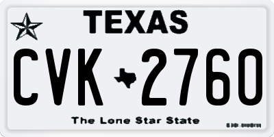 TX license plate CVK2760