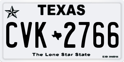 TX license plate CVK2766