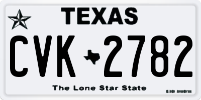 TX license plate CVK2782