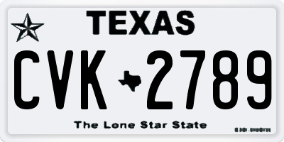TX license plate CVK2789