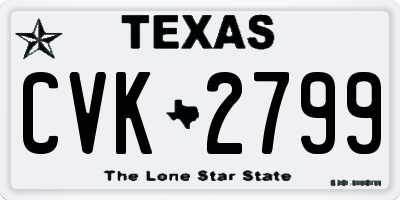 TX license plate CVK2799