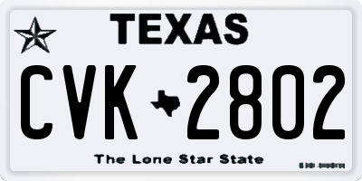 TX license plate CVK2802