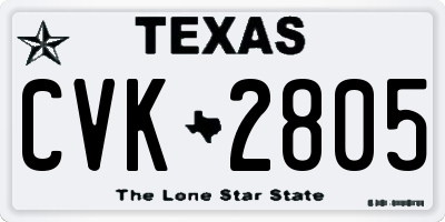 TX license plate CVK2805