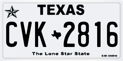 TX license plate CVK2816