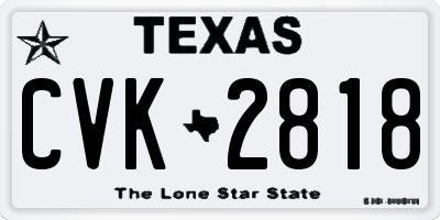 TX license plate CVK2818