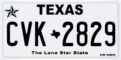 TX license plate CVK2829