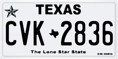TX license plate CVK2836