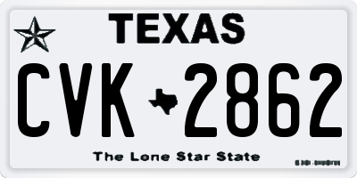 TX license plate CVK2862