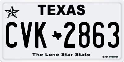 TX license plate CVK2863