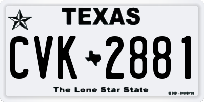 TX license plate CVK2881