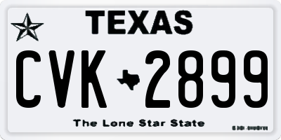 TX license plate CVK2899