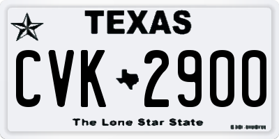 TX license plate CVK2900
