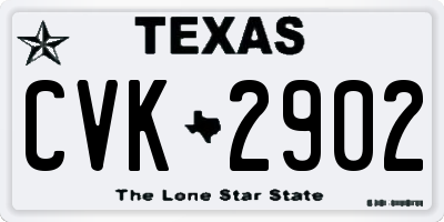 TX license plate CVK2902