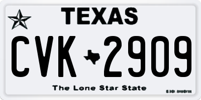 TX license plate CVK2909
