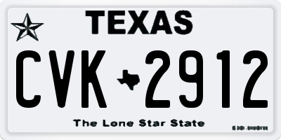 TX license plate CVK2912