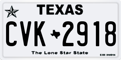 TX license plate CVK2918