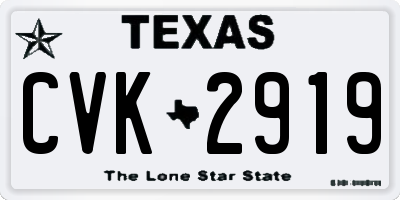 TX license plate CVK2919