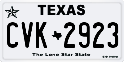 TX license plate CVK2923