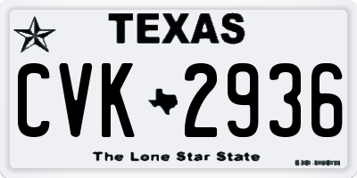 TX license plate CVK2936
