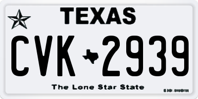 TX license plate CVK2939