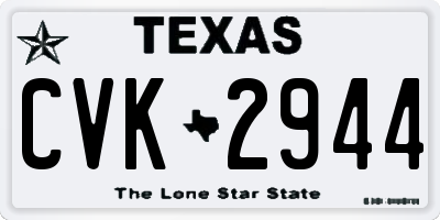 TX license plate CVK2944