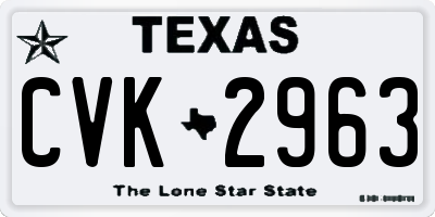 TX license plate CVK2963
