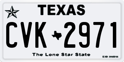 TX license plate CVK2971