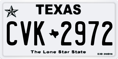 TX license plate CVK2972