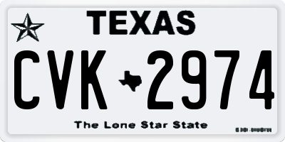 TX license plate CVK2974