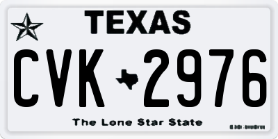 TX license plate CVK2976