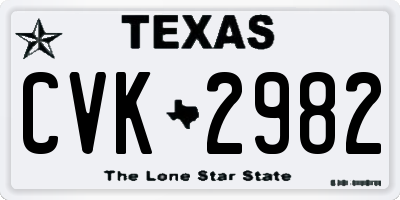 TX license plate CVK2982