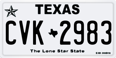 TX license plate CVK2983
