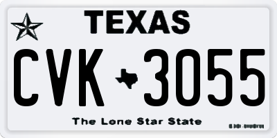 TX license plate CVK3055